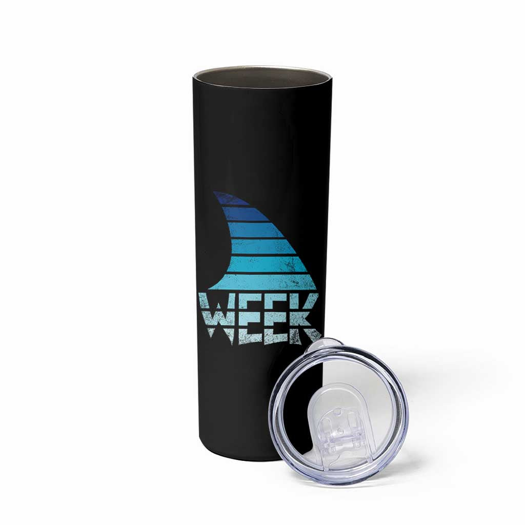Funny Shark Fin Week Retro Ocean Wildlife Vintage Skinny Tumbler