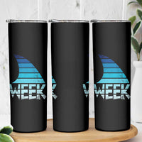 Funny Shark Fin Week Retro Ocean Wildlife Vintage Skinny Tumbler