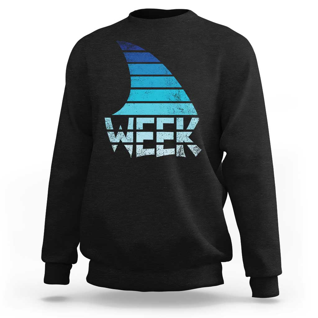 Funny Shark Fin Week Retro Ocean Wildlife Vintage Sweatshirt