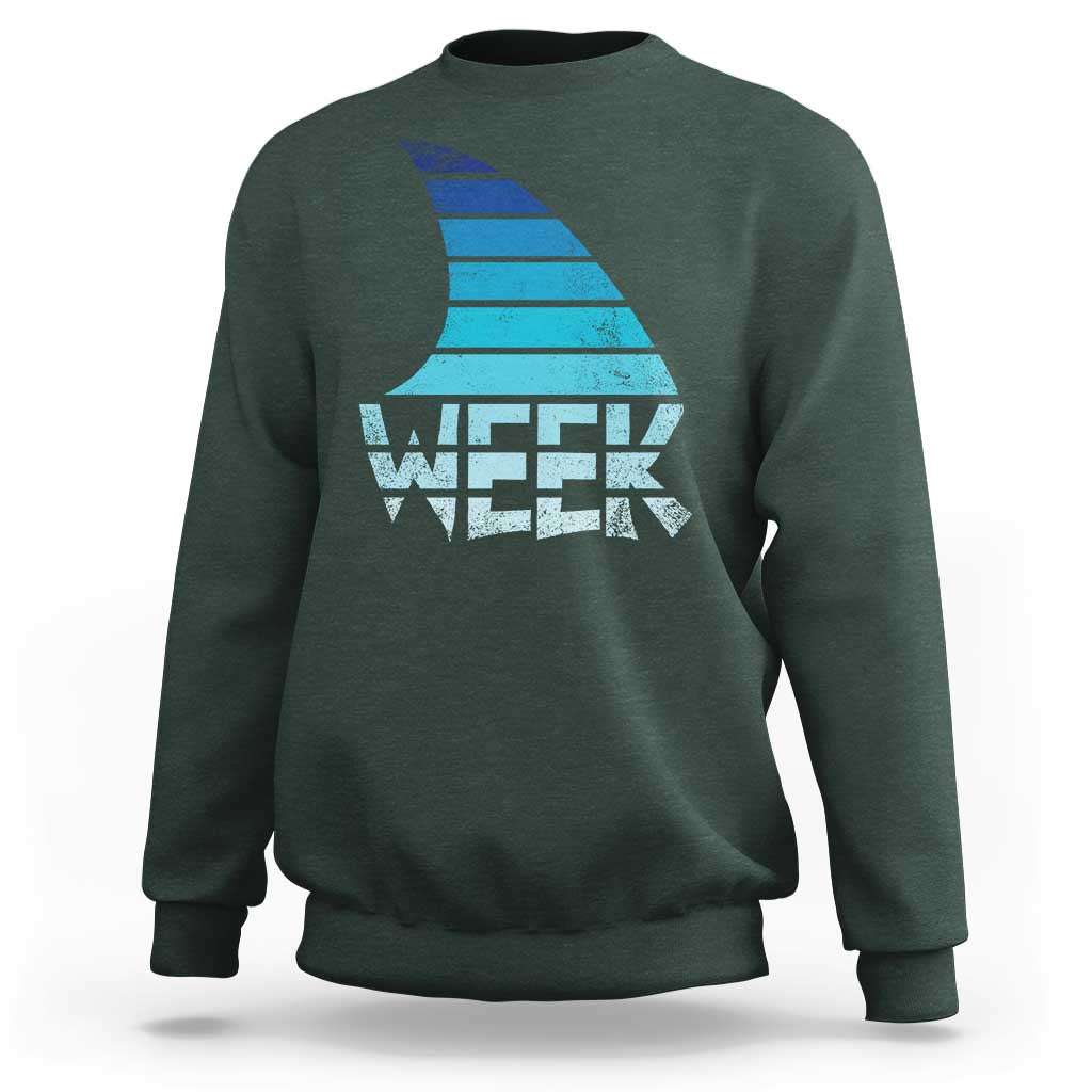 Funny Shark Fin Week Retro Ocean Wildlife Vintage Sweatshirt