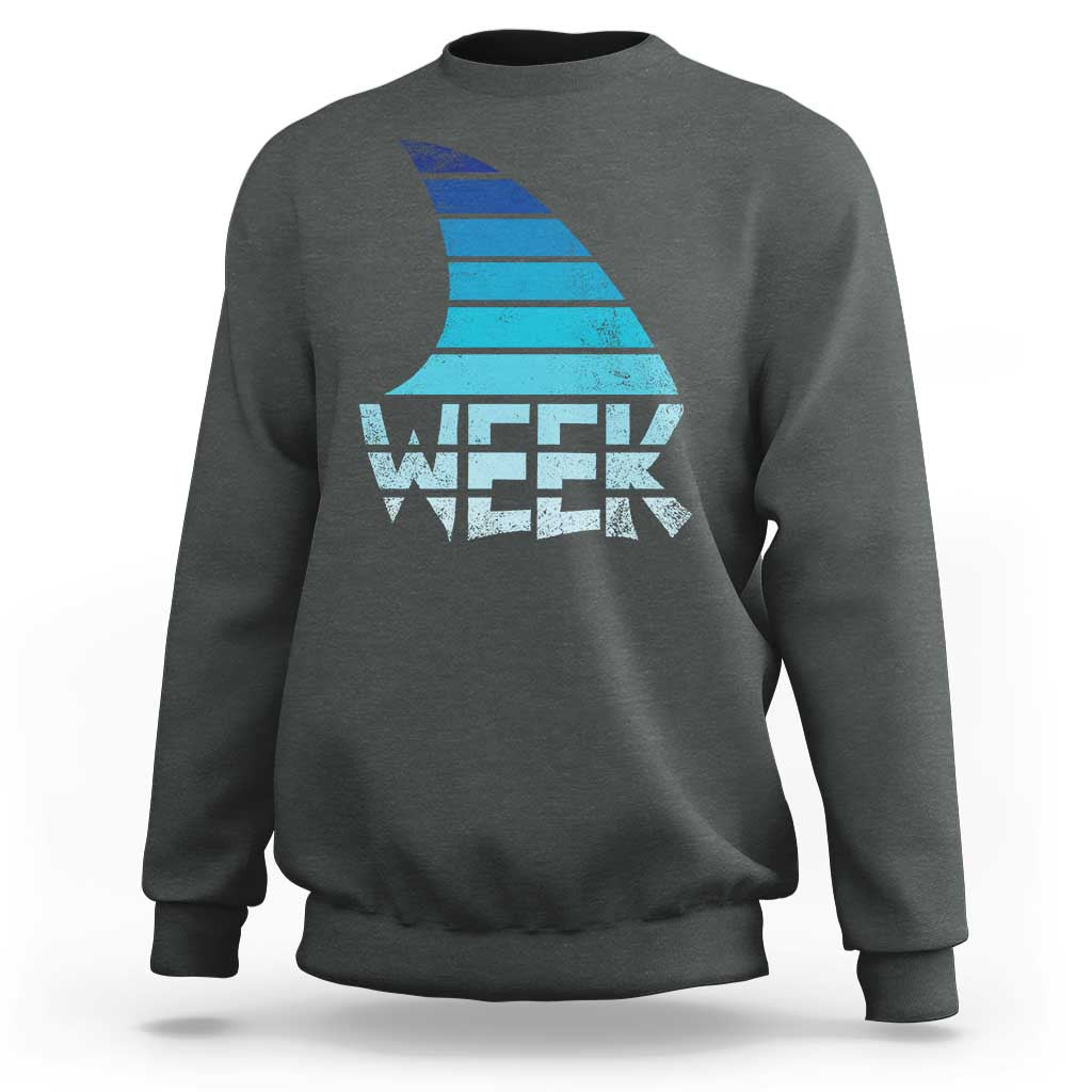 Funny Shark Fin Week Retro Ocean Wildlife Vintage Sweatshirt