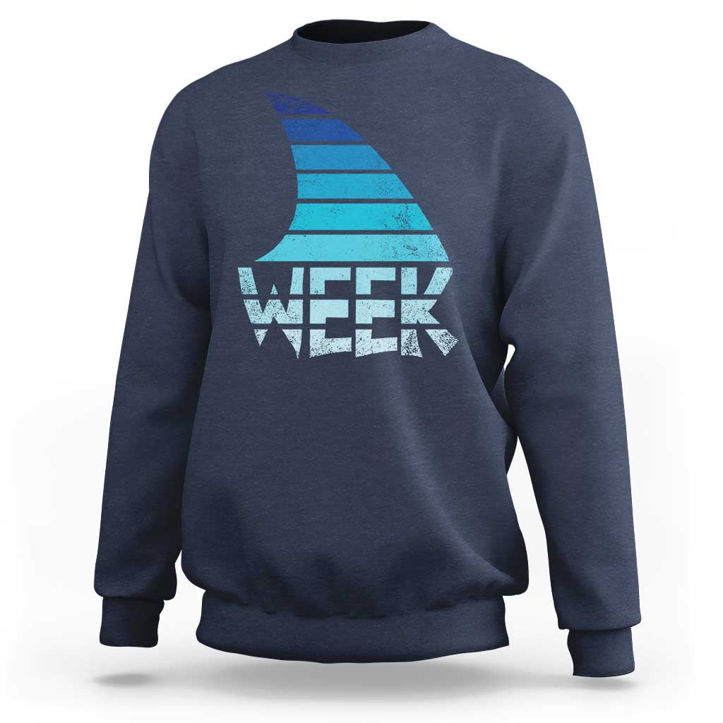 Funny Shark Fin Week Retro Ocean Wildlife Vintage Sweatshirt