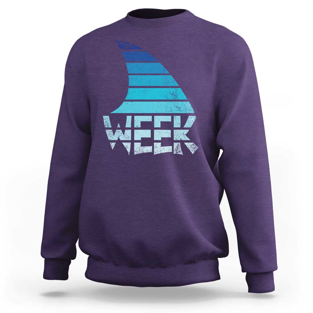 Funny Shark Fin Week Retro Ocean Wildlife Vintage Sweatshirt