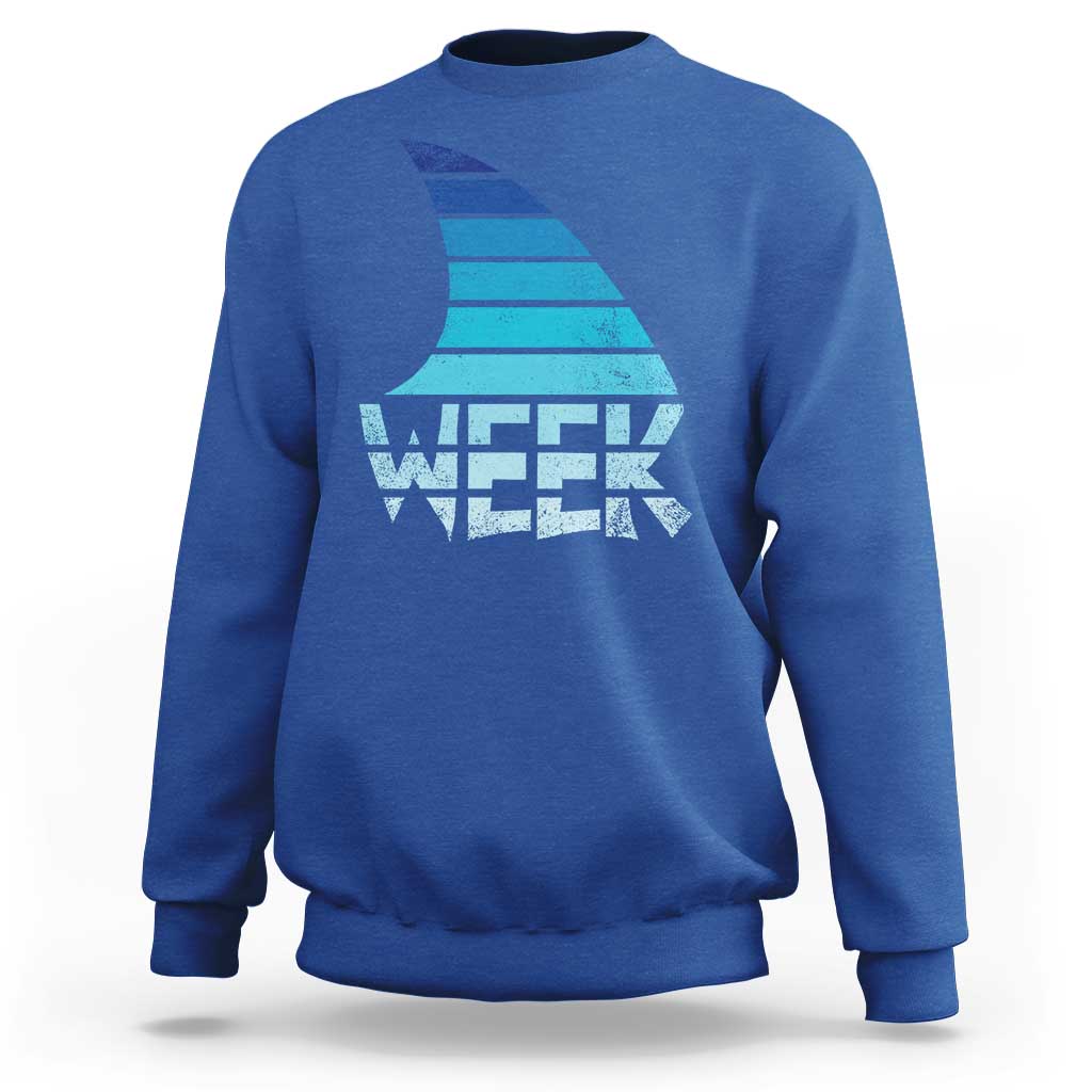 Funny Shark Fin Week Retro Ocean Wildlife Vintage Sweatshirt