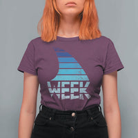 Funny Shark Fin Week Retro Ocean Wildlife Vintage T Shirt For Women