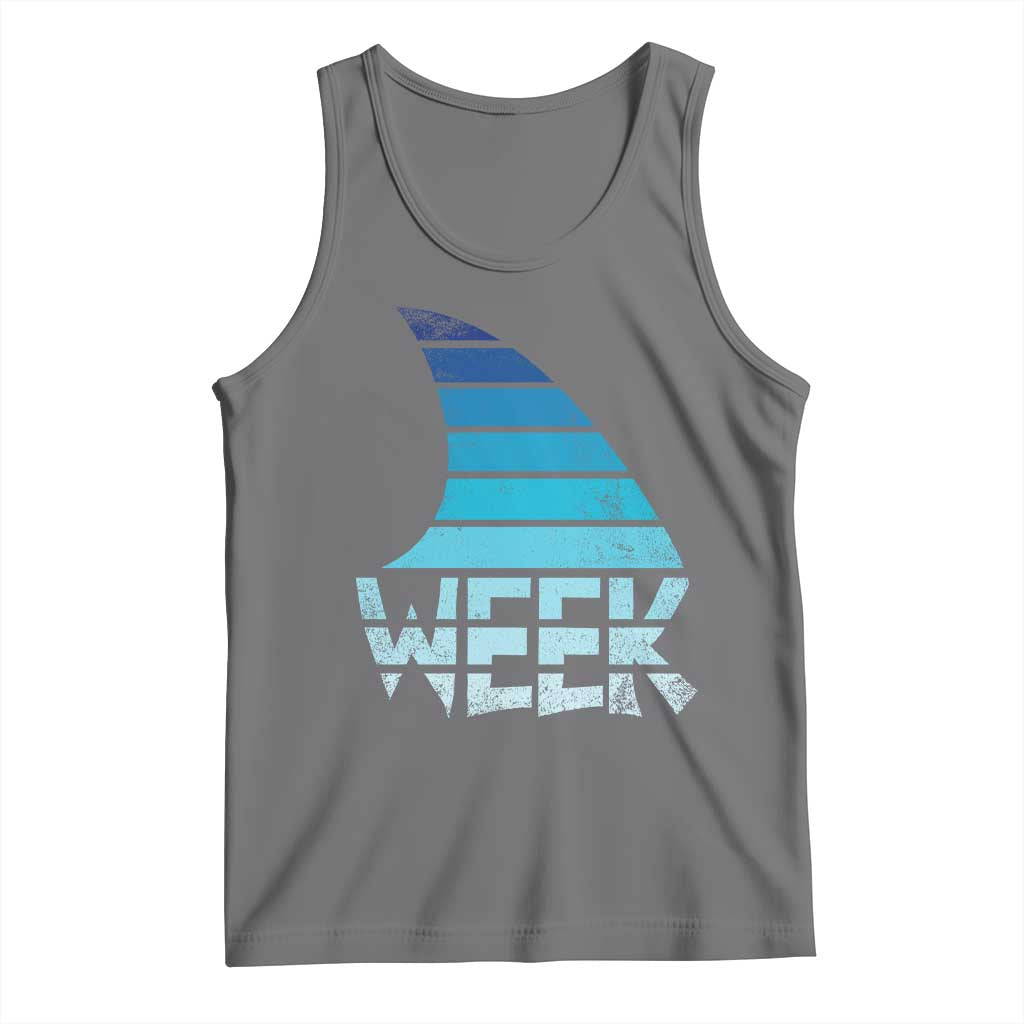Funny Shark Fin Week Retro Ocean Wildlife Vintage Tank Top