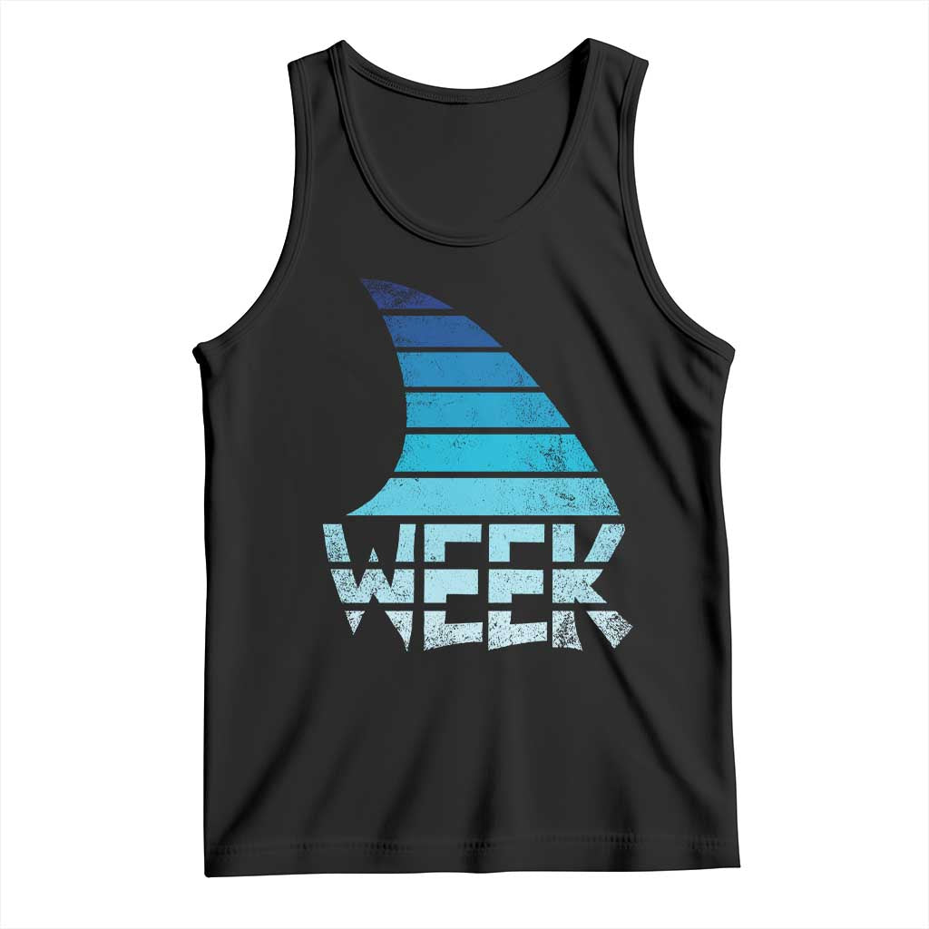 Funny Shark Fin Week Retro Ocean Wildlife Vintage Tank Top