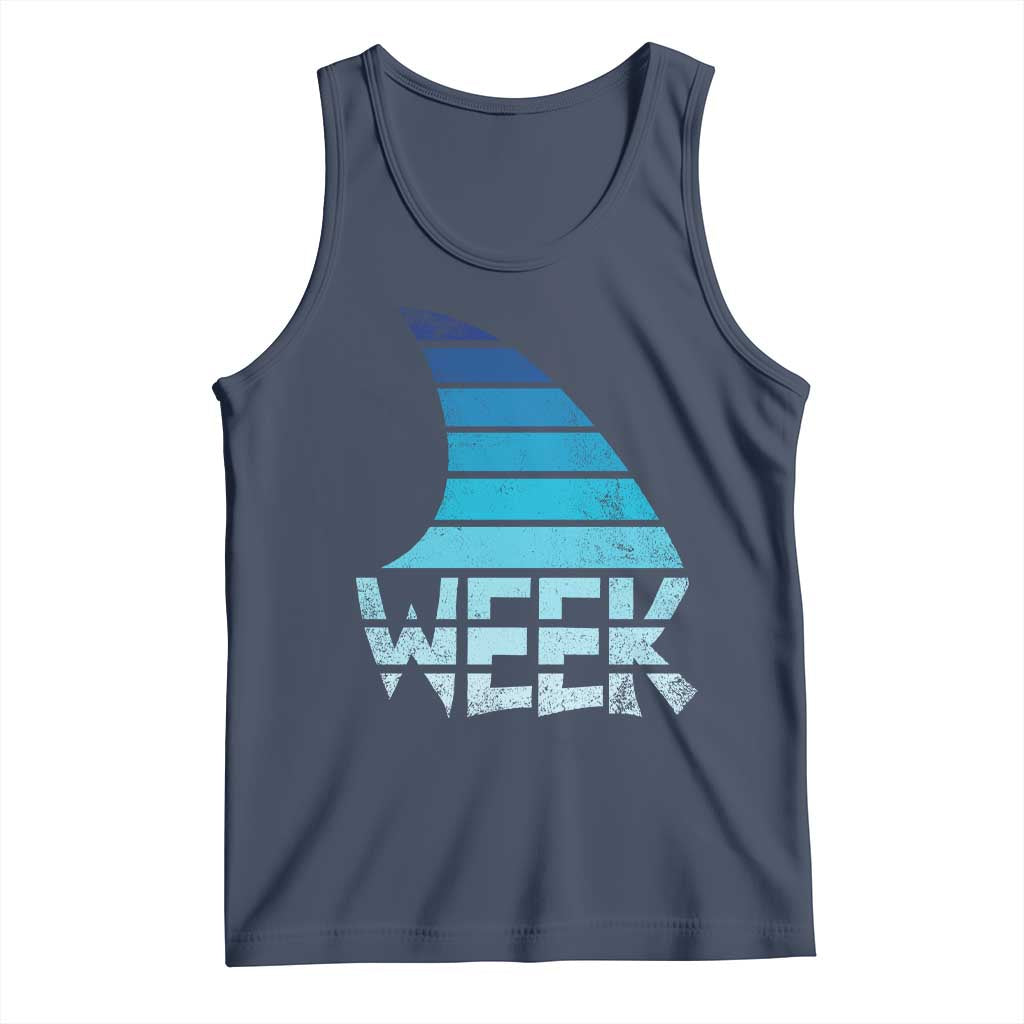 Funny Shark Fin Week Retro Ocean Wildlife Vintage Tank Top