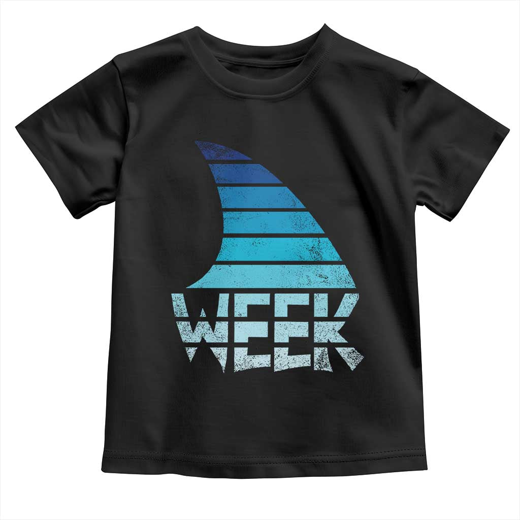 Funny Shark Fin Week Retro Ocean Wildlife Vintage Toddler T Shirt