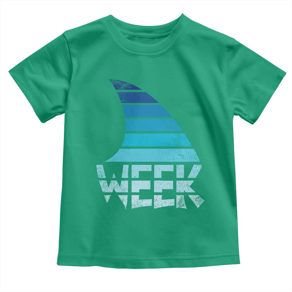 Funny Shark Fin Week Retro Ocean Wildlife Vintage Toddler T Shirt