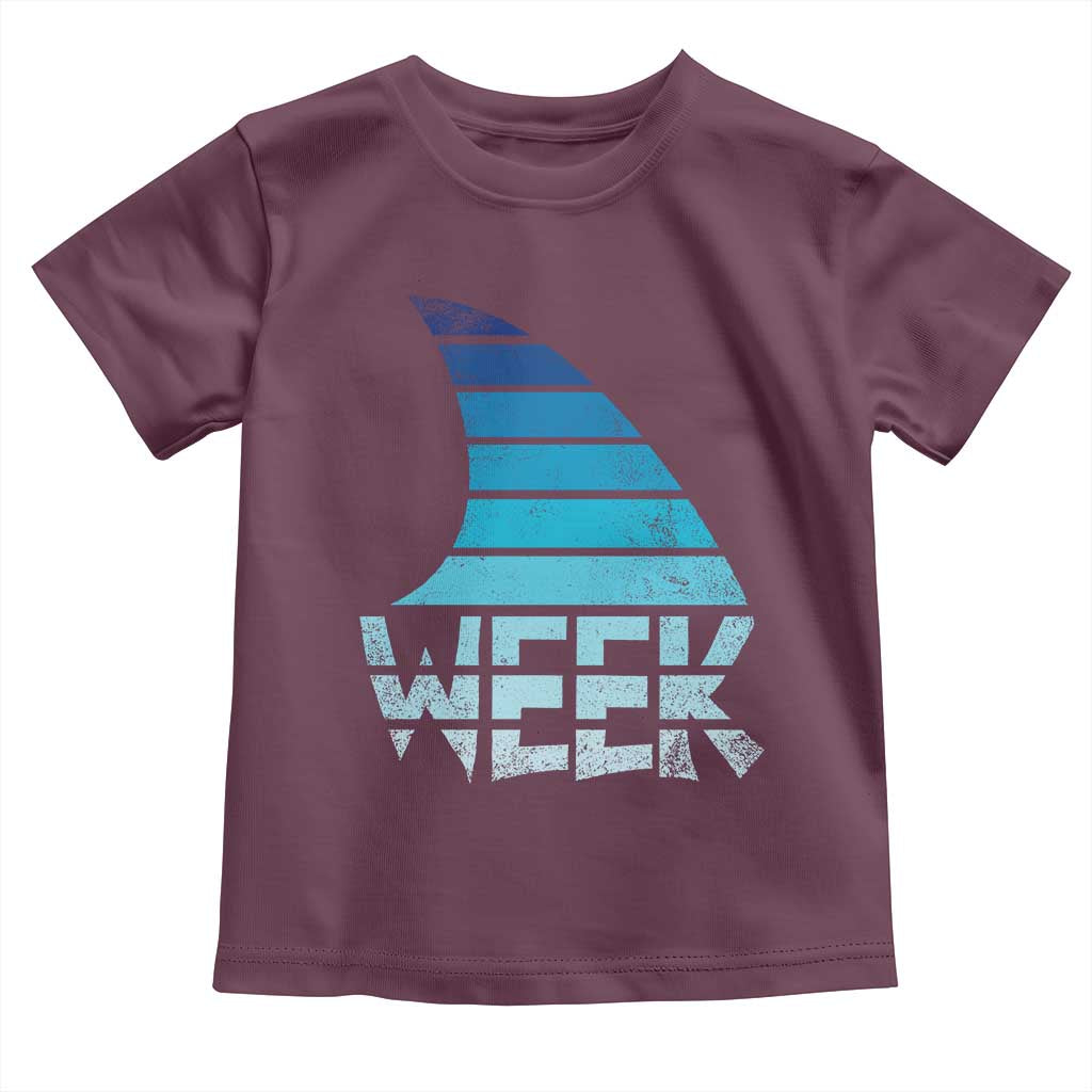 Funny Shark Fin Week Retro Ocean Wildlife Vintage Toddler T Shirt