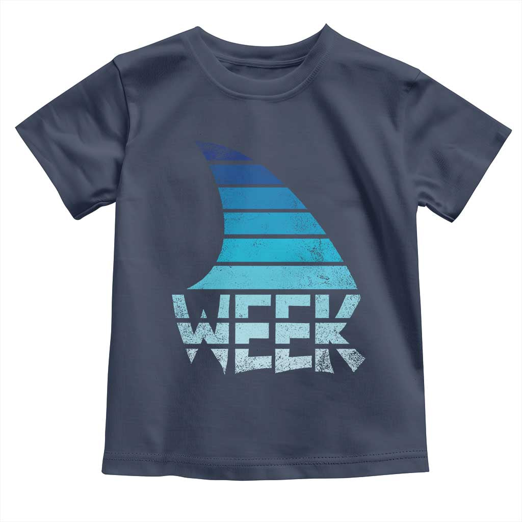 Funny Shark Fin Week Retro Ocean Wildlife Vintage Toddler T Shirt