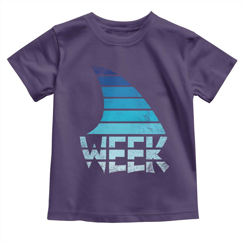Funny Shark Fin Week Retro Ocean Wildlife Vintage Toddler T Shirt