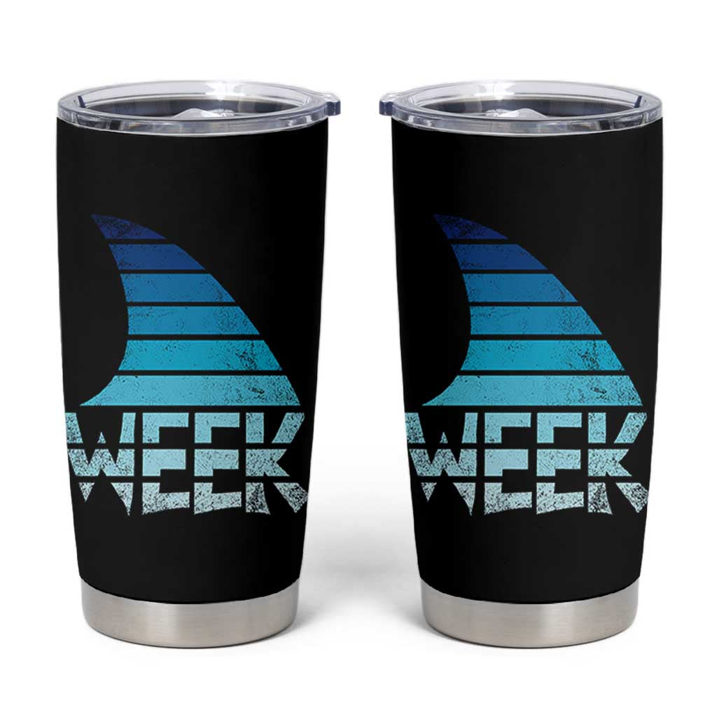 Funny Shark Fin Week Retro Ocean Wildlife Vintage Tumbler Cup
