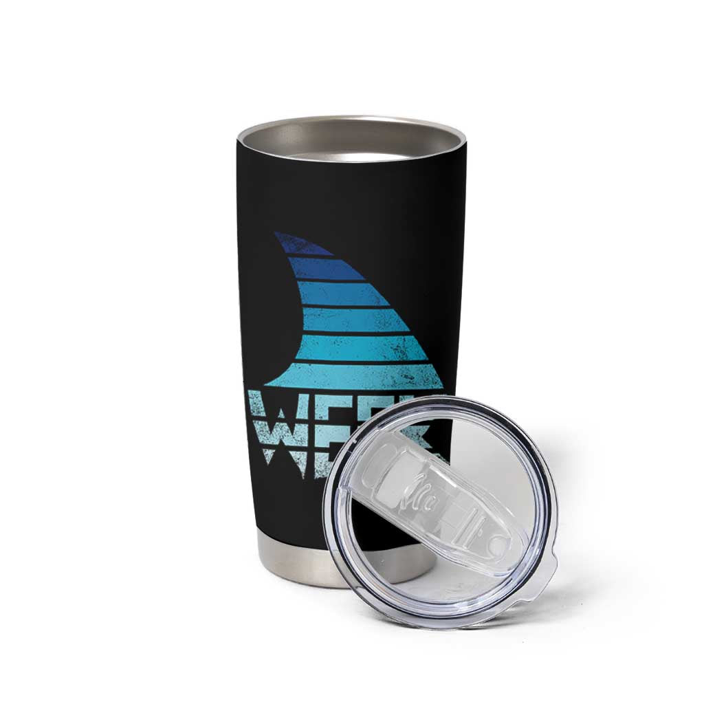 Funny Shark Fin Week Retro Ocean Wildlife Vintage Tumbler Cup