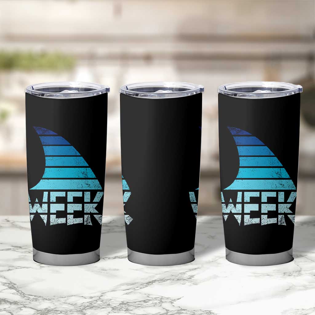 Funny Shark Fin Week Retro Ocean Wildlife Vintage Tumbler Cup