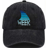 Funny Shark Fin Week Retro Ocean Wildlife Vintage Washed Cotton Baseball Cap