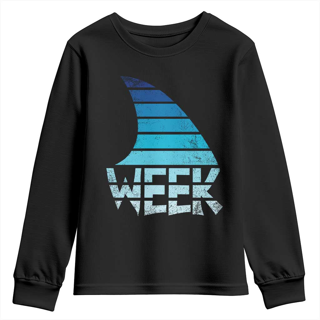 Funny Shark Fin Week Retro Ocean Wildlife Vintage Youth Sweatshirt