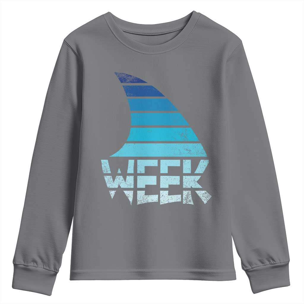 Funny Shark Fin Week Retro Ocean Wildlife Vintage Youth Sweatshirt