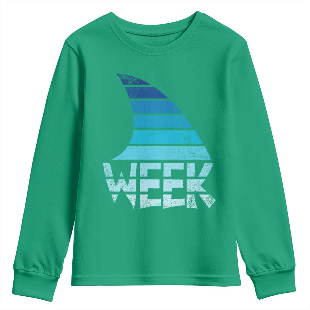 Funny Shark Fin Week Retro Ocean Wildlife Vintage Youth Sweatshirt