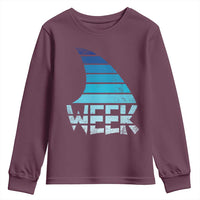Funny Shark Fin Week Retro Ocean Wildlife Vintage Youth Sweatshirt