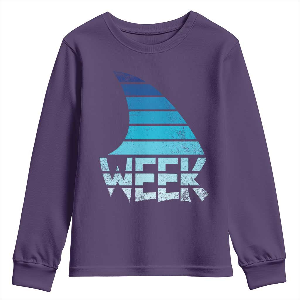 Funny Shark Fin Week Retro Ocean Wildlife Vintage Youth Sweatshirt