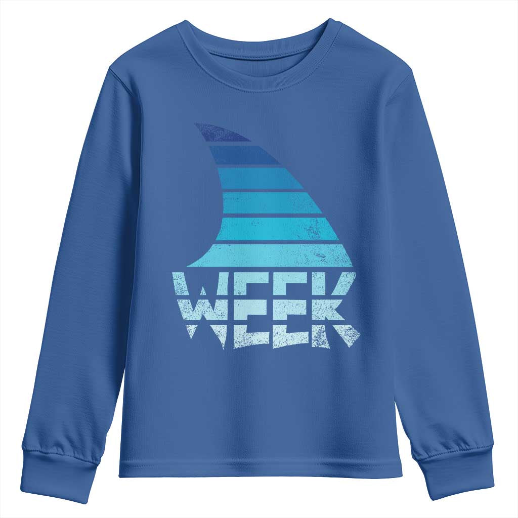 Funny Shark Fin Week Retro Ocean Wildlife Vintage Youth Sweatshirt