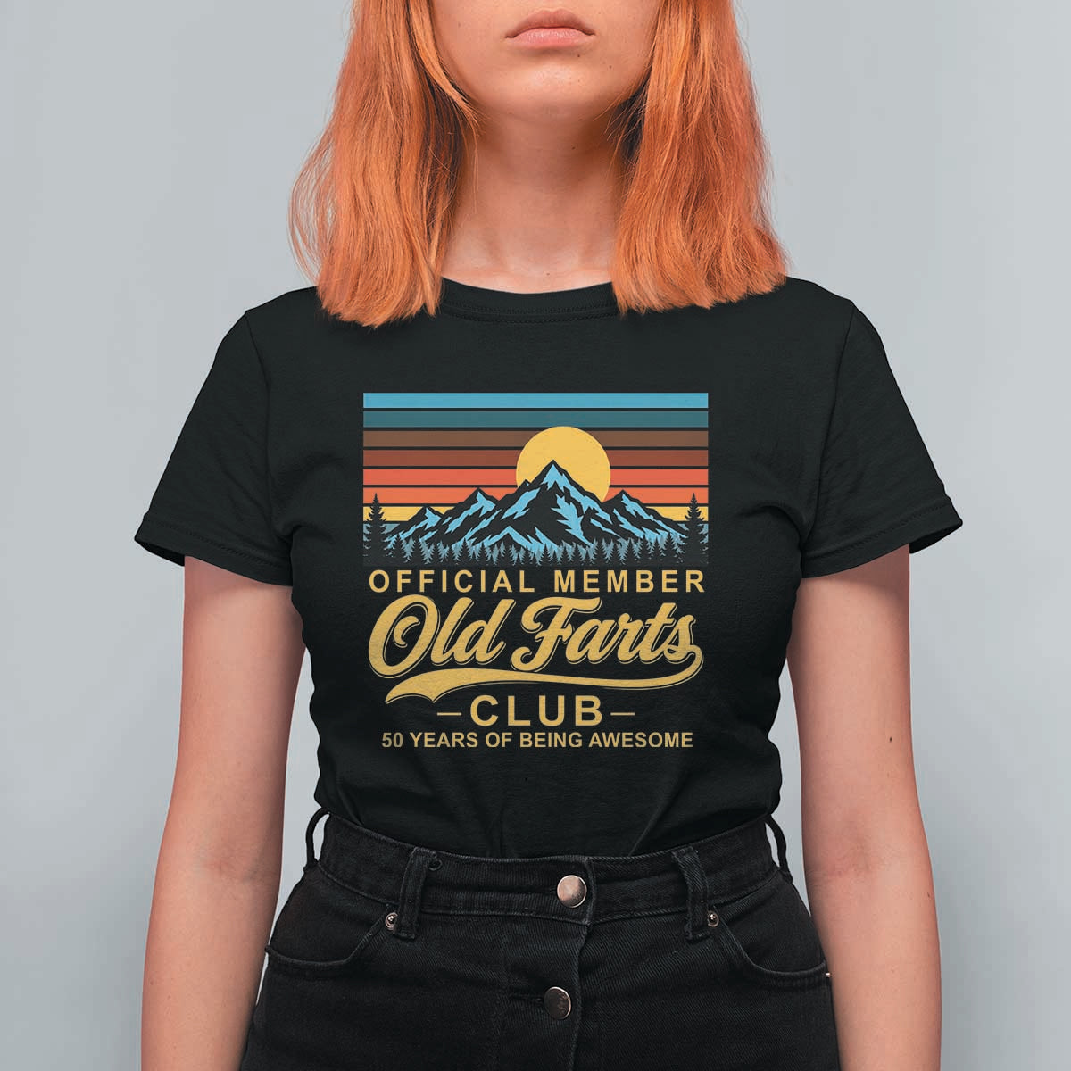 50th Birthday Official Member Old Fart Club T Shirt For Women 50 Years of Being Awesome Funny Fart Joke Retro