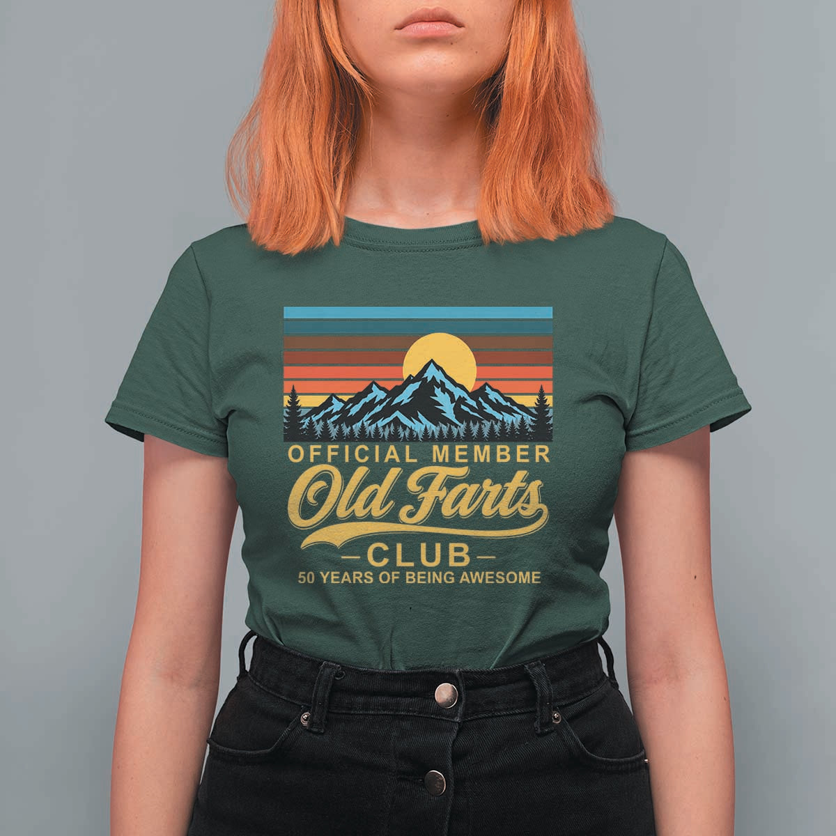 50th Birthday Official Member Old Fart Club T Shirt For Women 50 Years of Being Awesome Funny Fart Joke Retro