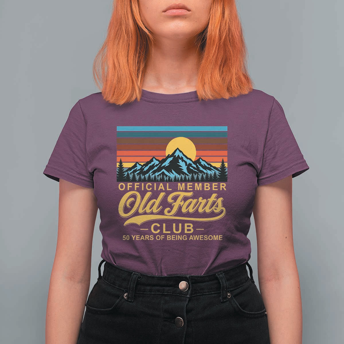 50th Birthday Official Member Old Fart Club T Shirt For Women 50 Years of Being Awesome Funny Fart Joke Retro