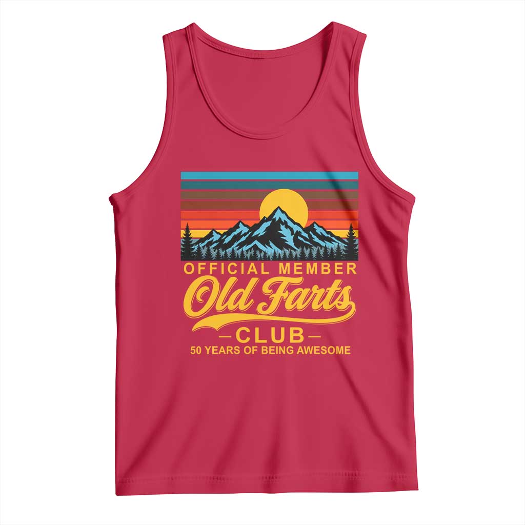 50th Birthday Official Member Old Fart Club Tank Top 50 Years of Being Awesome Funny Fart Joke Retro