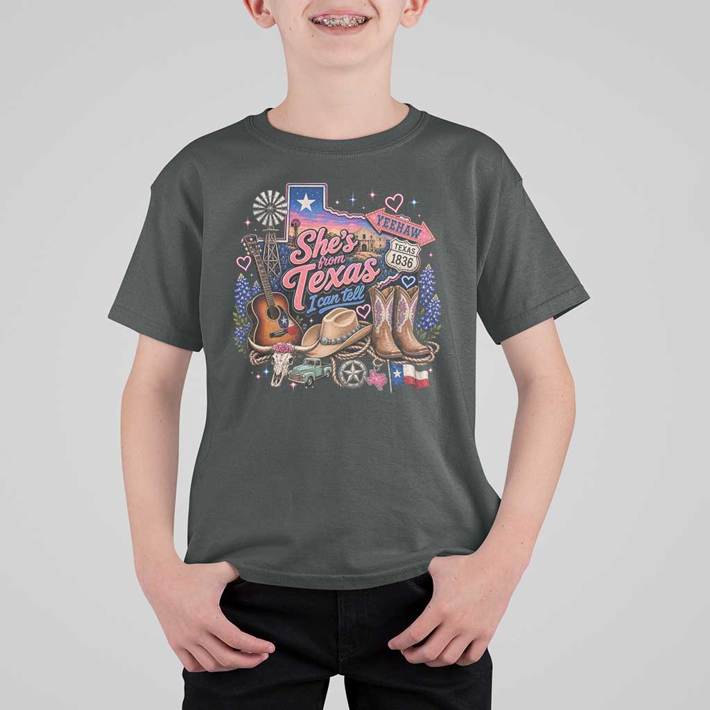 She Is From Texas I Can Tell T Shirt For Kid Texas Girl Pride