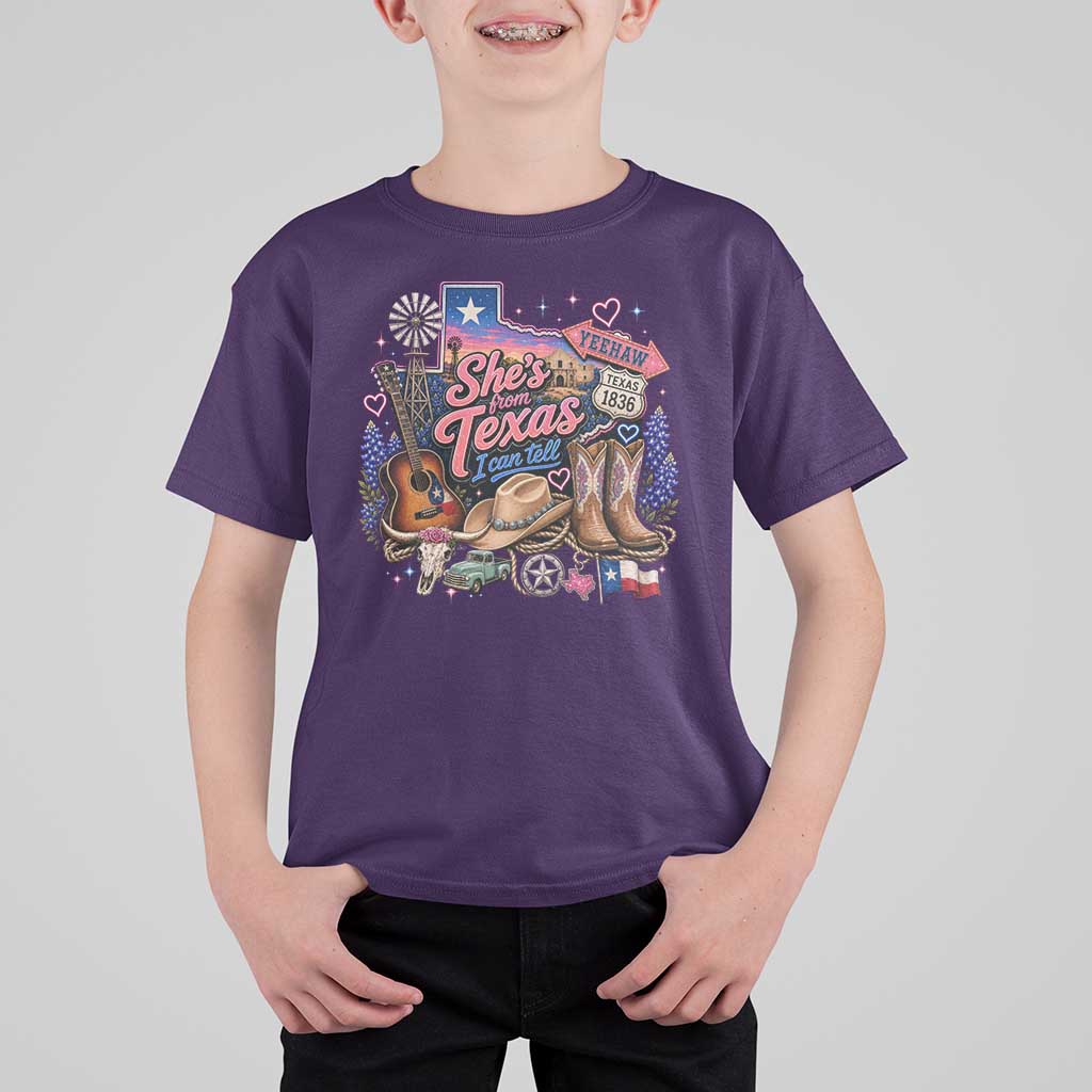 She Is From Texas I Can Tell T Shirt For Kid Texas Girl Pride