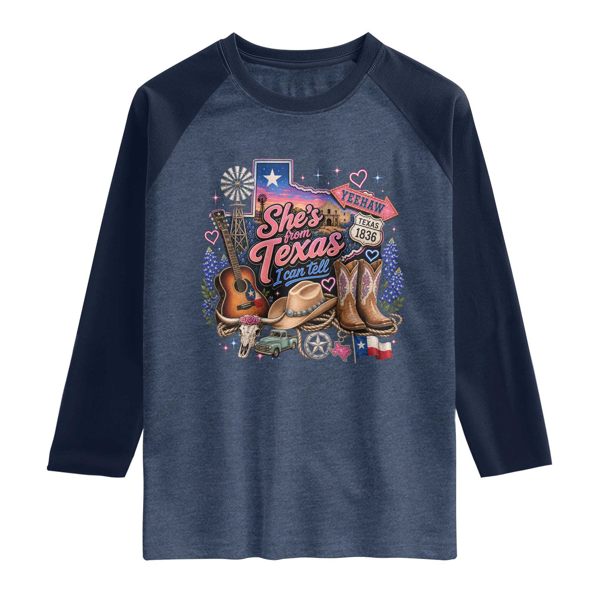 She Is From Texas I Can Tell Raglan Shirt Texas Girl Pride