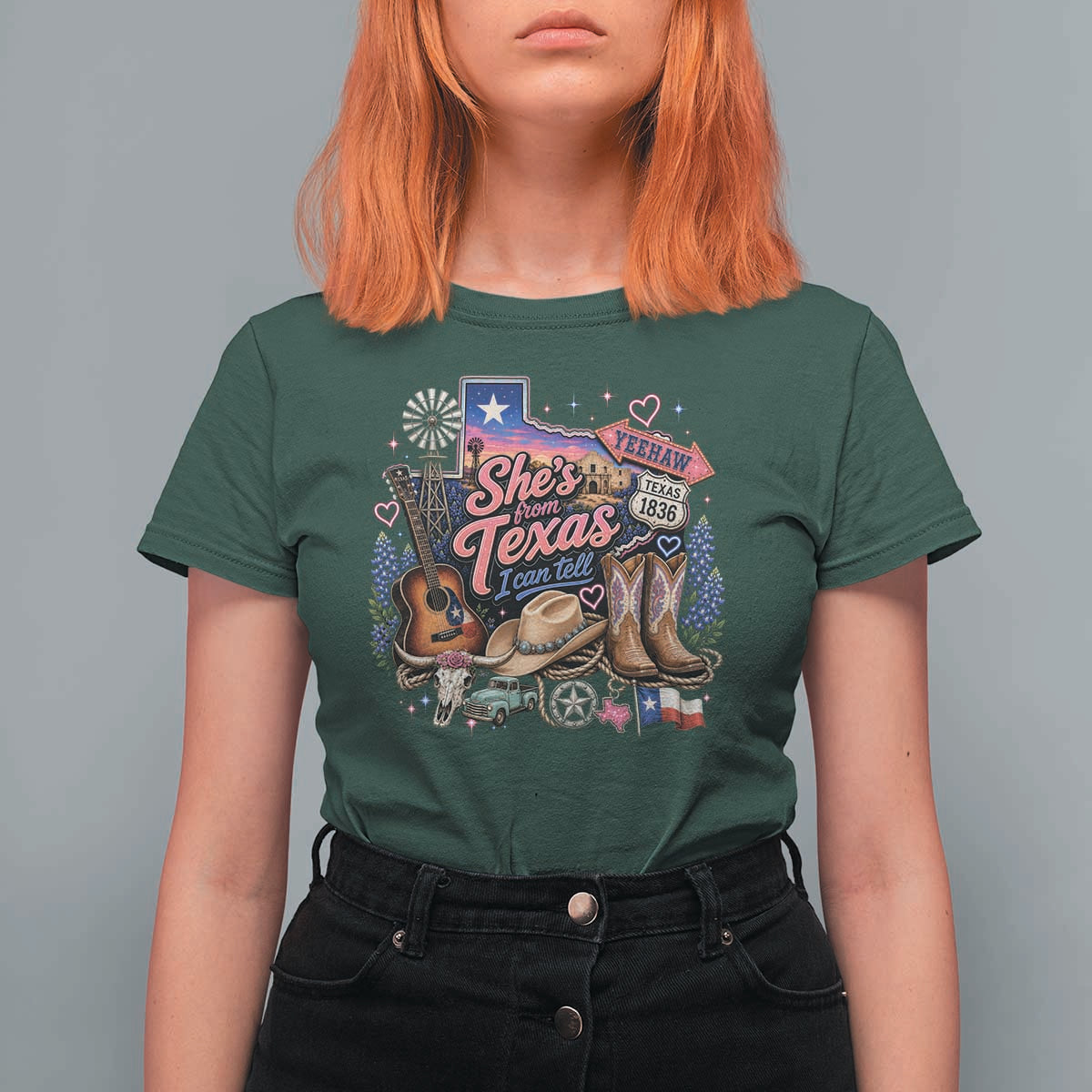 She Is From Texas I Can Tell T Shirt For Women Texas Girl Pride