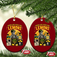 When Life Gives You Lemons Throw Them At People Ceramic Ornament Skeleton Lemon Jokes