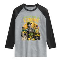 When Life Gives You Lemons Throw Them At People Raglan Shirt Skeleton Lemon Jokes