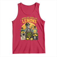 When Life Gives You Lemons Throw Them At People Tank Top Skeleton Lemon Jokes