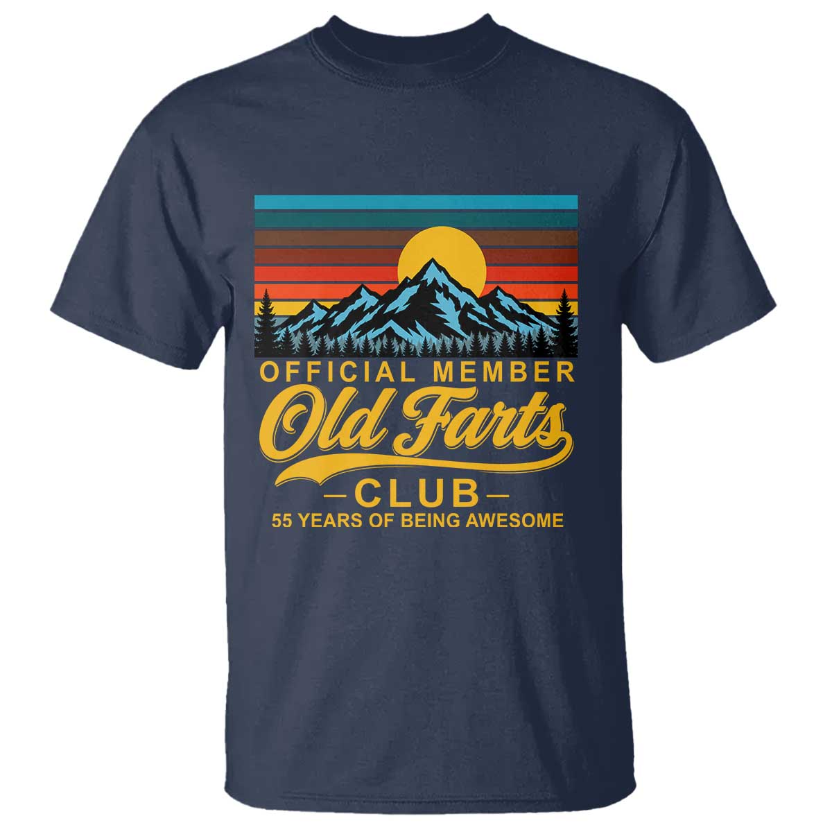 55th Birthday Official Member Old Fart Club T Shirt 55 Years of Being Awesome Funny Fart Joke Retro
