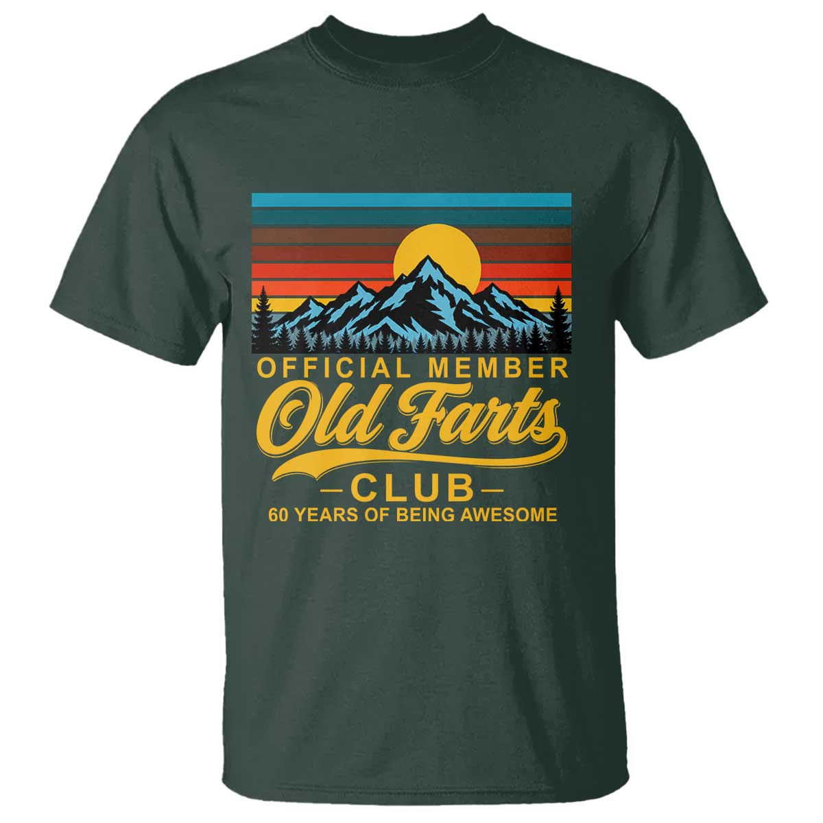 60th Birthday Official Member Old Fart Club T Shirt 60 Years of Being Awesome Funny Fart Joke Retro