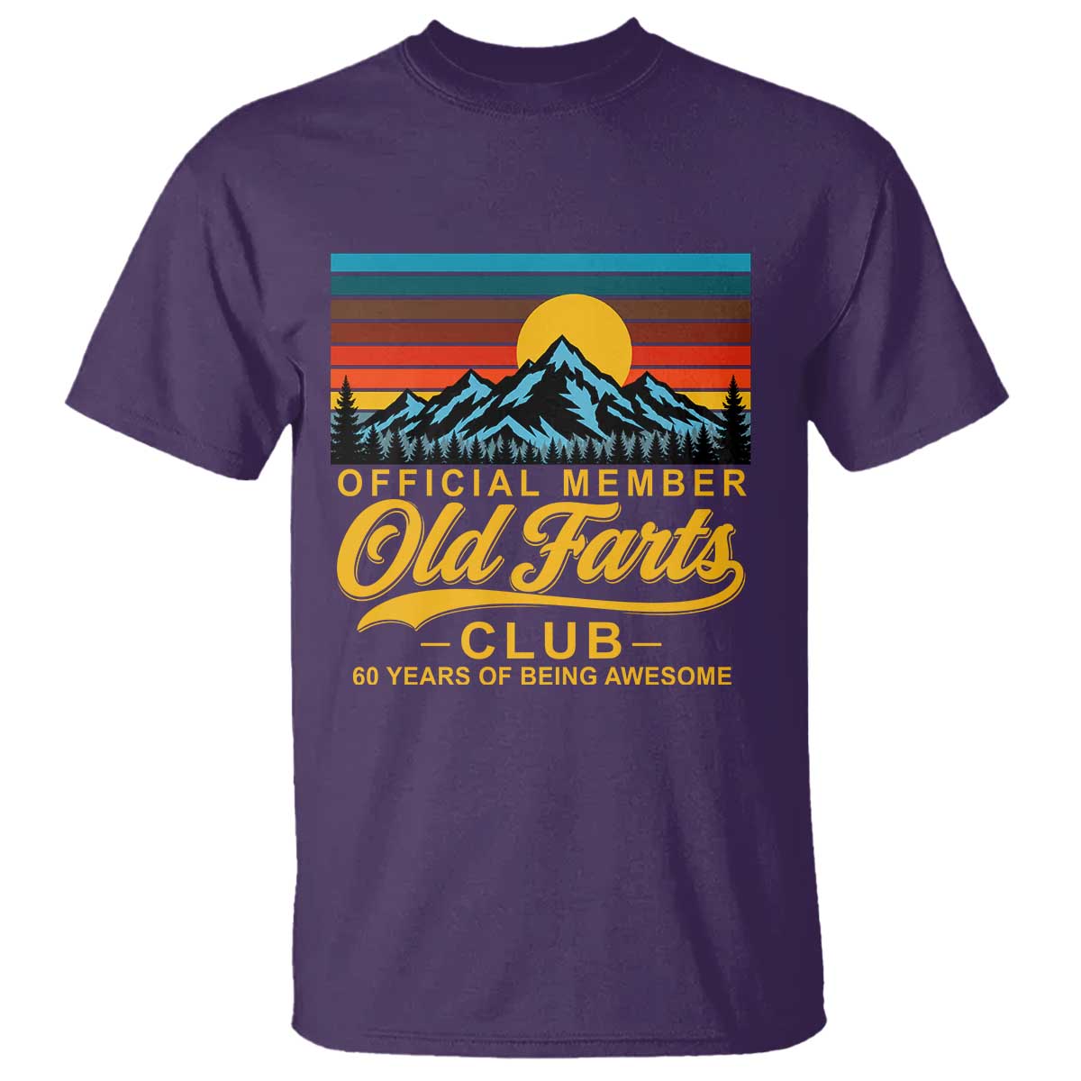 60th Birthday Official Member Old Fart Club T Shirt 60 Years of Being Awesome Funny Fart Joke Retro