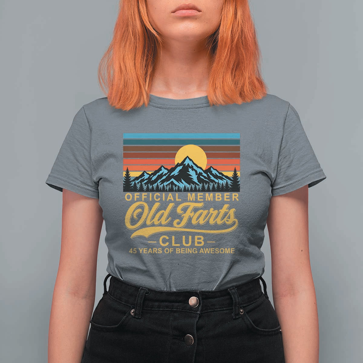 45th Birthday Official Member Old Fart Club T Shirt For Women 45 Years of Being Awesome Funny Fart Joke Retro