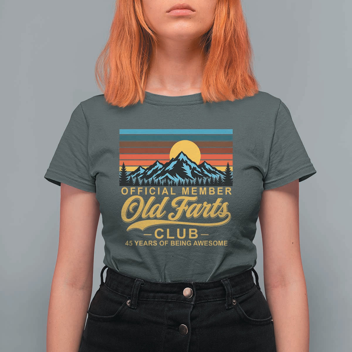 45th Birthday Official Member Old Fart Club T Shirt For Women 45 Years of Being Awesome Funny Fart Joke Retro