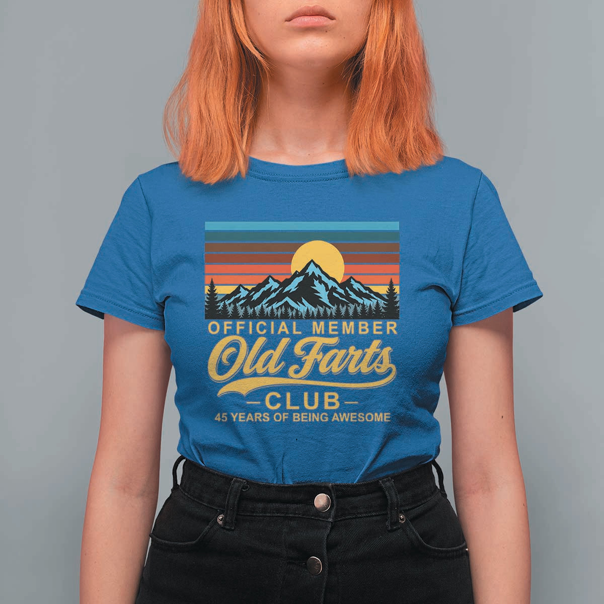 45th Birthday Official Member Old Fart Club T Shirt For Women 45 Years of Being Awesome Funny Fart Joke Retro