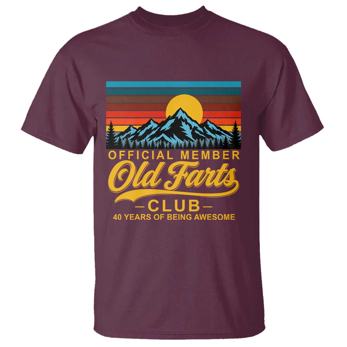 40th Birthday Official Member Old Fart Club T Shirt 40 Years of Being Awesome Funny Fart Joke Retro