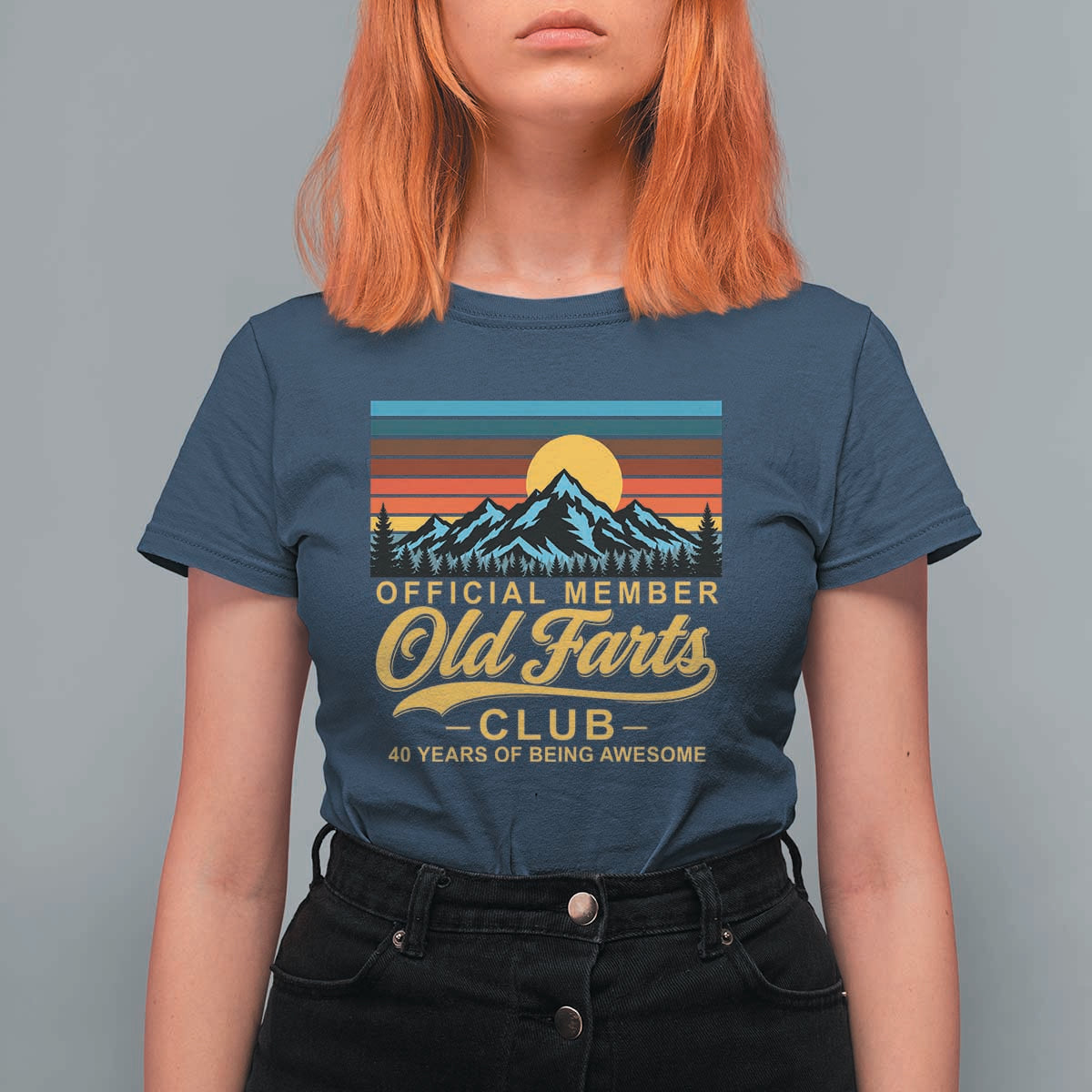 40th Birthday Official Member Old Fart Club T Shirt For Women 40 Years of Being Awesome Funny Fart Joke Retro