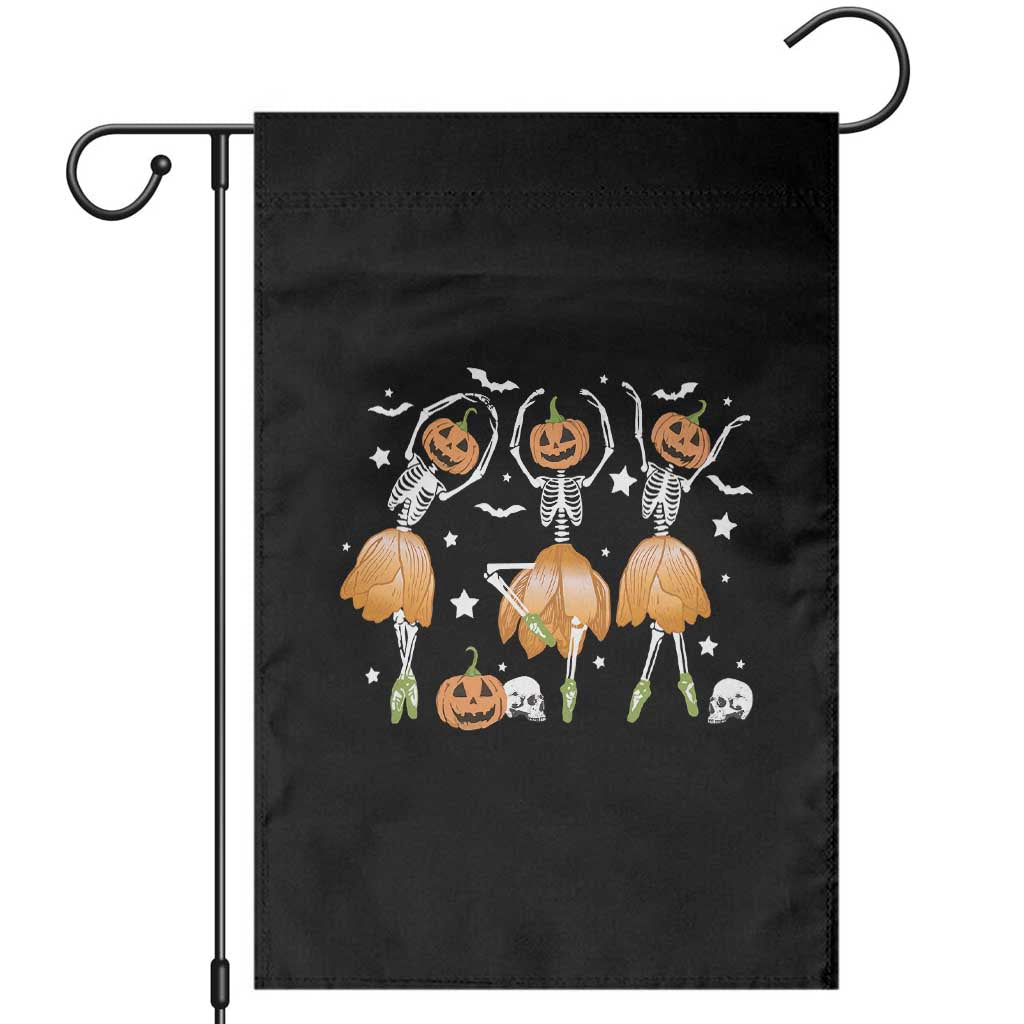 Funny Halloween Garden Flag Ballerina Pumpkin Skeleton Pumpkin Flower - Wonder Print Shop