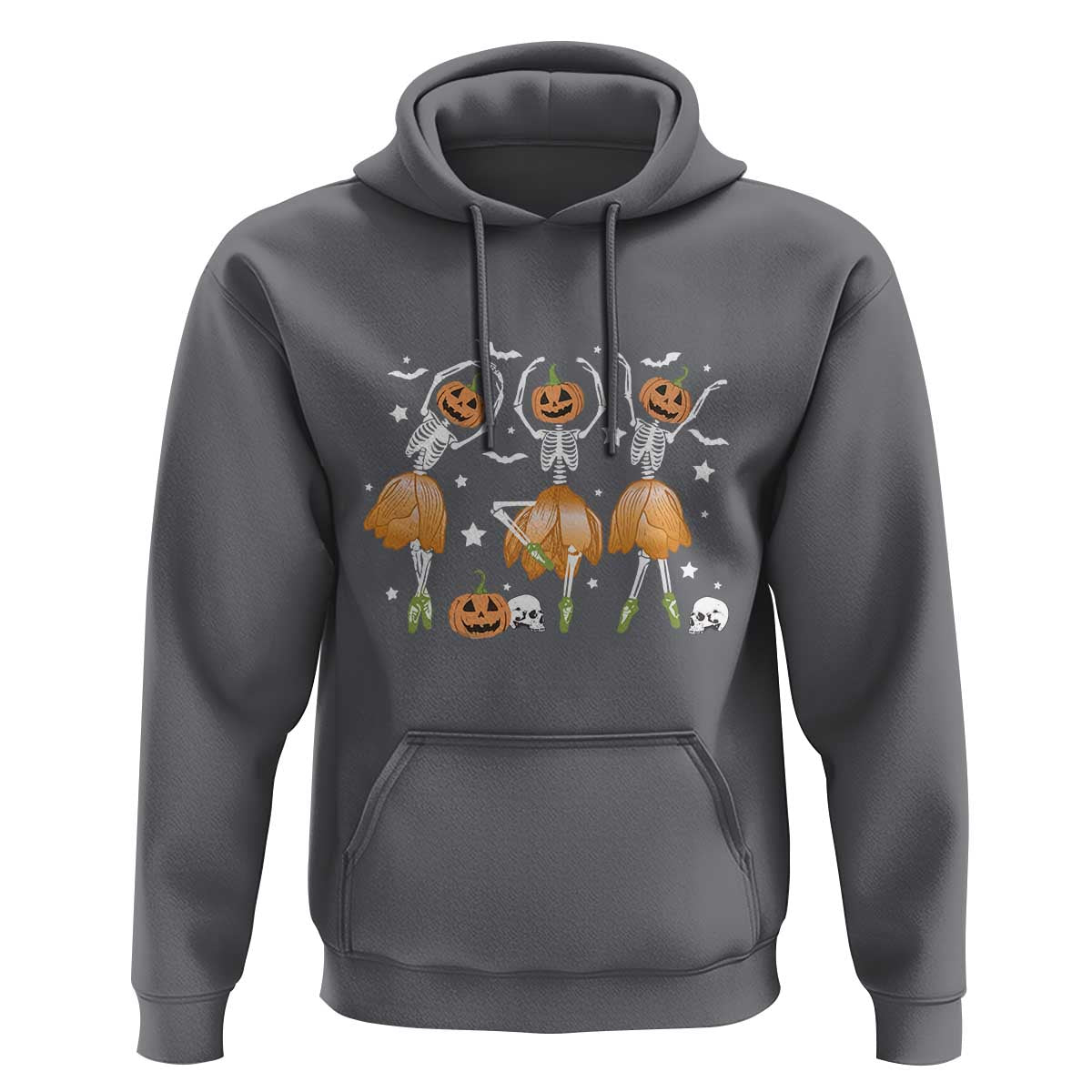 Funny Halloween Hoodie Ballerina Pumpkin Skeleton Pumpkin Flower