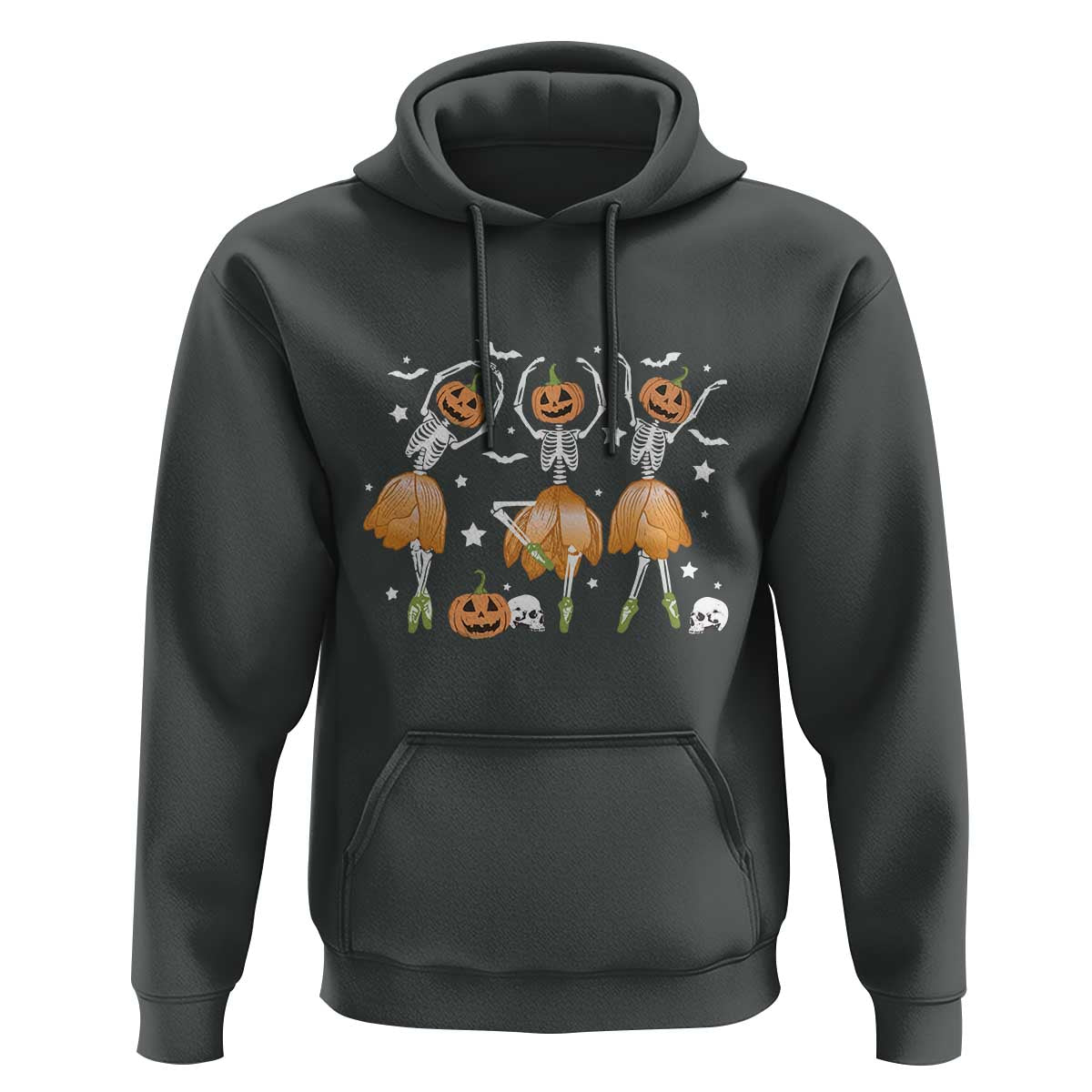 Funny Halloween Hoodie Ballerina Pumpkin Skeleton Pumpkin Flower