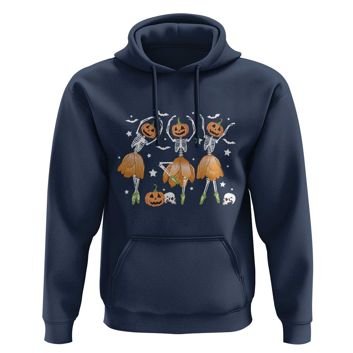 Funny Halloween Hoodie Ballerina Pumpkin Skeleton Pumpkin Flower
